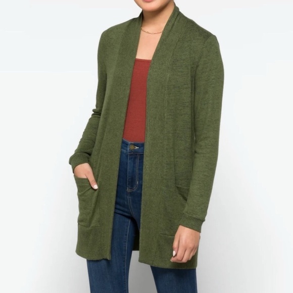 bobeau Sweaters - Bobeau Jemmy Brushed‎ Open Pocket Cardigan - PS